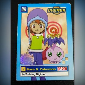 🔴2/$10 SALE🔴 1999 Sora & Yokomon Exclusive Preview Digimon Card